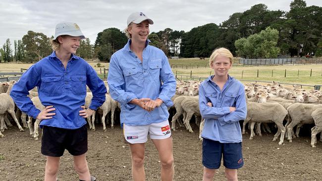 Lucindale brothers Will, Fred and Jock McKay have been caught in cross-border Covid chaos for almost two years. Fred and Will are in boarding school on the SA side of the border. Picture: Supplied