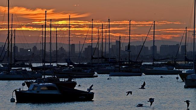 Sun rise in Williamstown. Picture: Garmston Nicole 