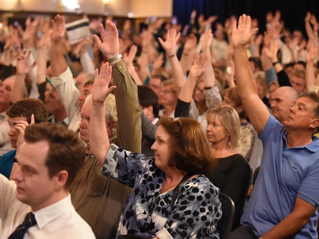 A show of solidarity among parents. Picture: Lawrence Pinder