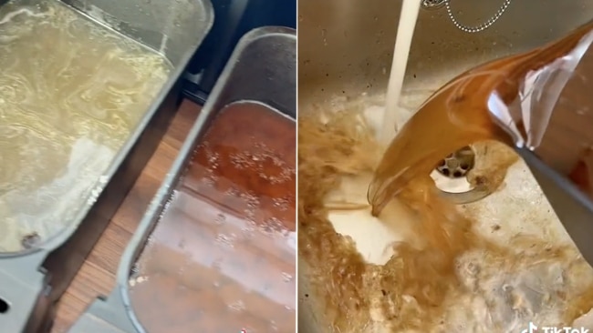 The boiling water looked like soup stock. Photo: TikTok