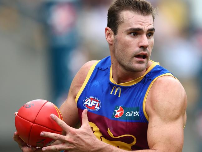 BRISBANE, AUSTRALIA - APRIL 29: Jack Payne of the Lions in action during the round seven AFL match between Brisbane Lions and Fremantle Dockers at The Gabba, on April 29, 2023, in Brisbane, Australia. (Photo by Chris Hyde/AFL Photos/via Getty Images )