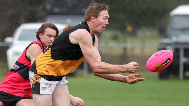 Tom Waters in action for Lancefield. Picture: George Sal