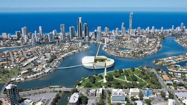 Artist impression of the Gold Coast Island of Culture from 2009. Supplied by Gold Coast City Council.