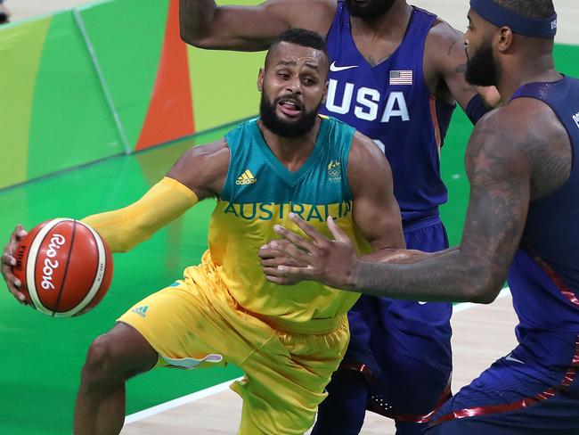Patty Mills was enormous for the Boomers v Team USA. Picture: Adam Head
