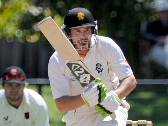 Premier Cricket: Monash Tigers v Essendon at Central Reserve Glen Waverley. Monash batsman Dom Matarazzo. Picture: Andrew Henshaw