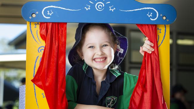 Tullawong Primary School prep students are back at school after COVID-19 restrictions are eased. Amity is happy to be back at school. June 17, 2020. Picture: Renae Droop