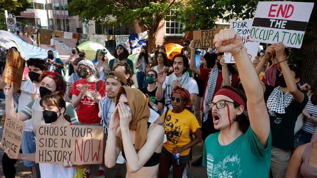 Campuses and streets erupted worldwide with anti-Zionist fury but a poll found Americans oppose university campus misbehaviour far more intensely than they support it. Picture: Chip Somodevilla/Getty Images/AFP