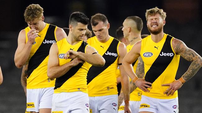 Times are tough at Tigerland. Picture: AAP Image/Scott Barbour