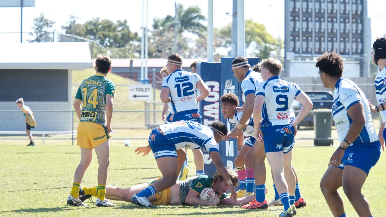 Ignatius Park College and Kirwan State High School teams take on St Brendanâ€™s College Yeppoon teams in Queensland state rugby league semi finals at Mackay on Wednesday, August 24, 2022.