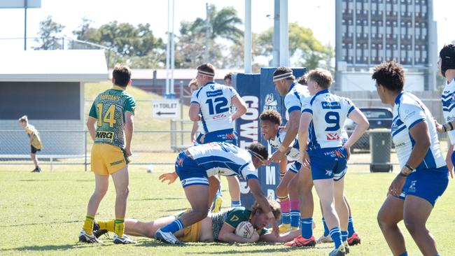 Ignatius Park College and Kirwan State High School teams take on St Brendanâ€™s College Yeppoon teams in Queensland state rugby league semi finals at Mackay on Wednesday, August 24, 2022.