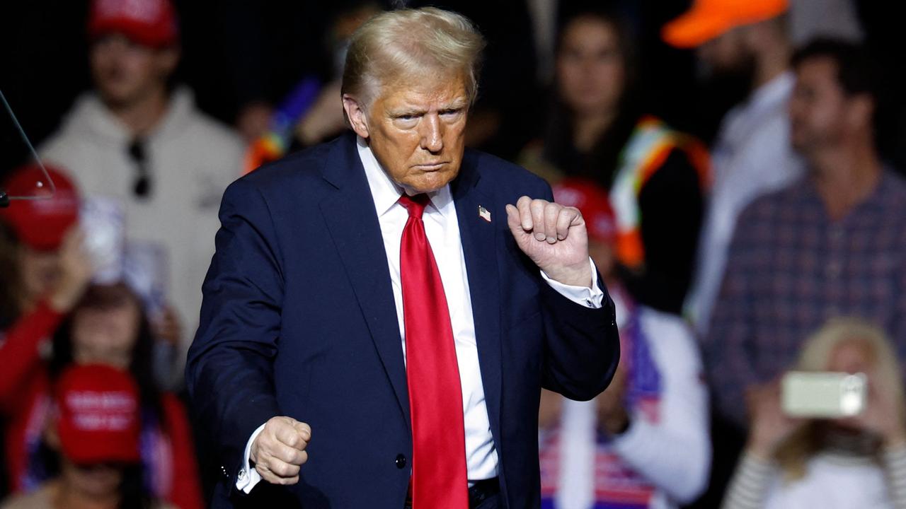 Former US President and Republican presidential candidate Donald Trump, attending a campaign rally in Milwaukee, Wisconsin on November 1, would become the first convicted felon to become US President if he wins this election. Picture: Kamil Krzaczynski/AFP