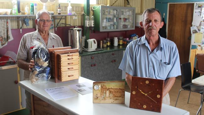 Kingaroy Men's Shed vice president Eric Ford with president Chris Price. Photo: Laura Blackmore