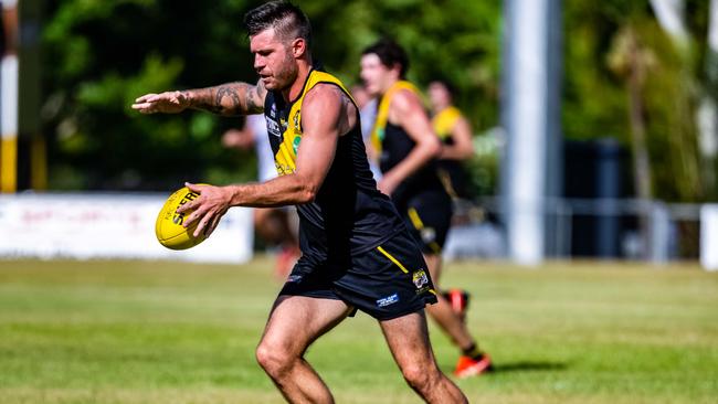 Nathan Brown has been a standout in defence. Picture: Patch Clapp / AFLNT Media