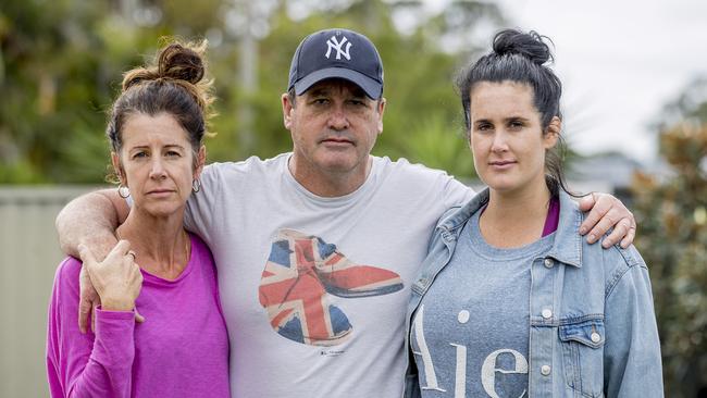 Family members of Nathan Vogel - step-mum Trina Oates, father David Vogel and Sigrid Vogel.Picture: Jerad Williams