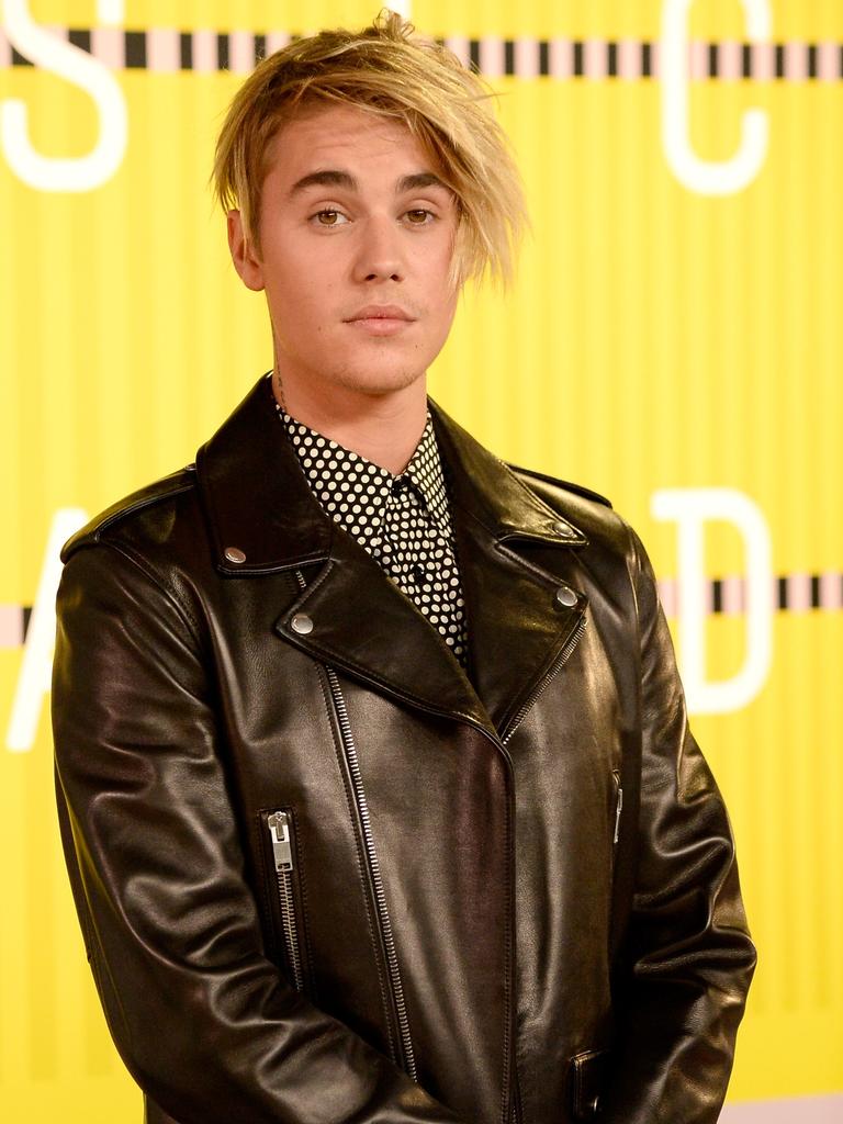 Bieber in 2015, at the height of his teen pop fame … Picture: Frazer Harrison/Getty