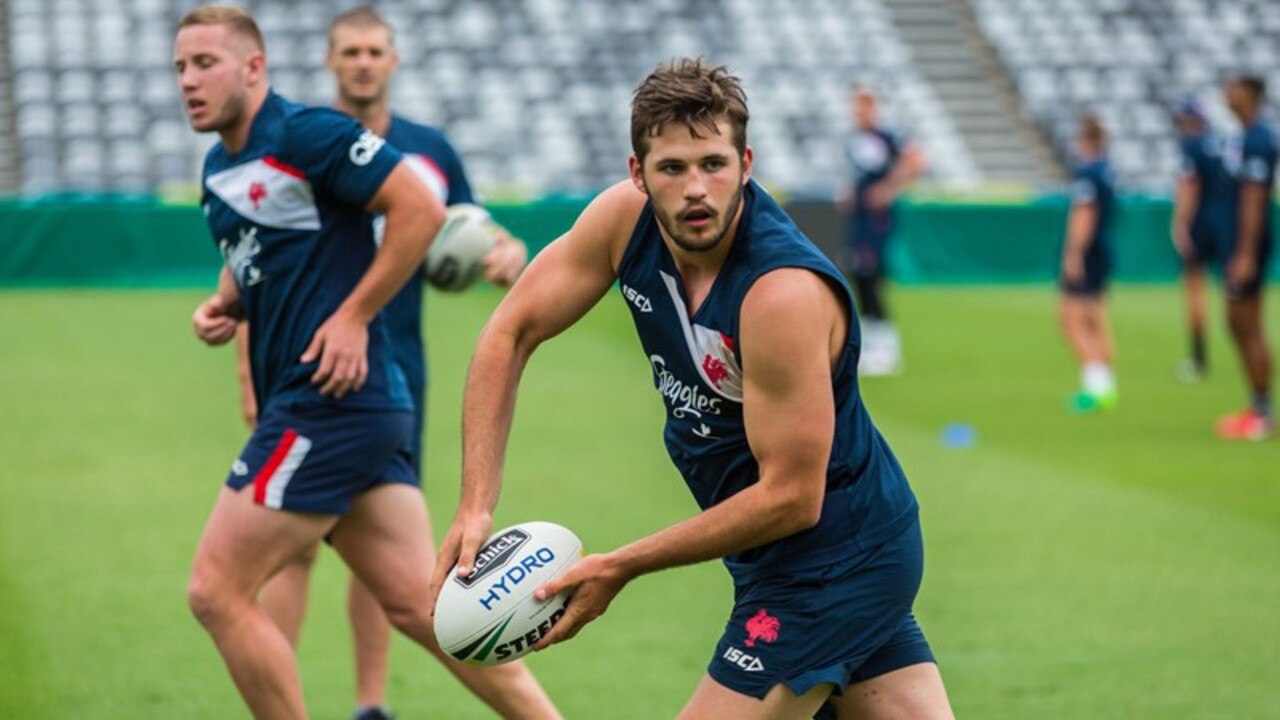 Josh Curran trains with the Sydney Roosters. 