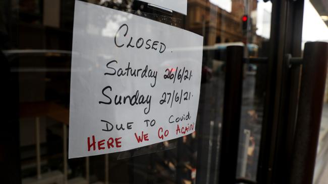 There are hundreds of closed business across Sydney due to the Covid-19 lockdown. Picture: NCA NewsWire / Nikki Short