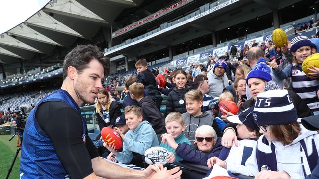 Isaac Smith has loved the move to Geelong. Picture: Alison Wynd