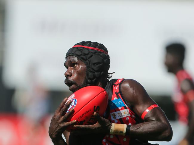 Harley Puruntatameri as Tiwi Bombers V Southern Districts.Picture GLENN CAMPBELL