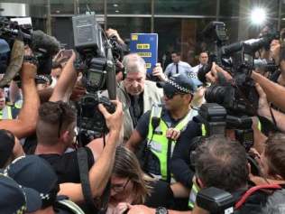 George Pell leaving the County Court in Melbourne today. Picture: AAP