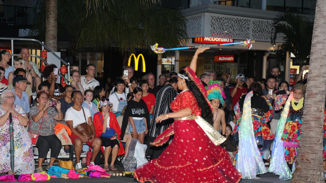 Philippine and Chinese dancers perform at the last night of Chinese New Year festivities in Cairns. Picture: Kate Stephenson