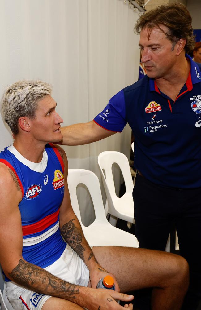 Lobb and coach Luke Beveridge. Picture: Michael Willson/AFL Photos