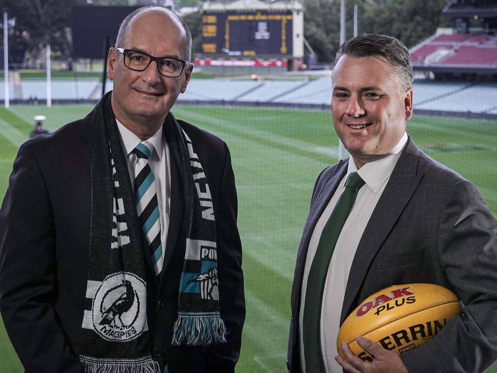 Jamie Briggs (right, with media personality David Koch) was dubbed the “Dutton Whisperer”. Picture: AAP/ Mike Burton