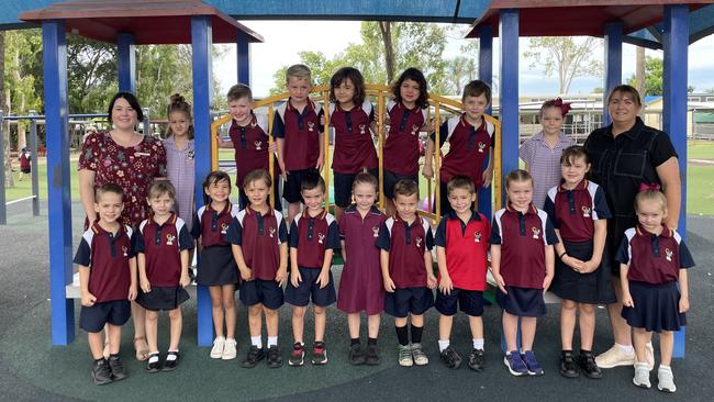 Moranbah East State School PREP B Back Row: Kirsty Cole (Teacher), Ella Harvey, Victor Hutchinson, Oaklen Irving, Vin Azzopardi, Willow Hodgon, Logan Horner, Amore Ludeke, Tanya Crawley (Teacher Aide) Front Row: Hunter Cooper, Adalind Bayliss, Aluna Stewart, Jason Krause, Coen Witherspoon, Evie Feldman, Jett Kemp, Hank Pitts, Ava Hughes, Skyla Cowley, Aria Mayne