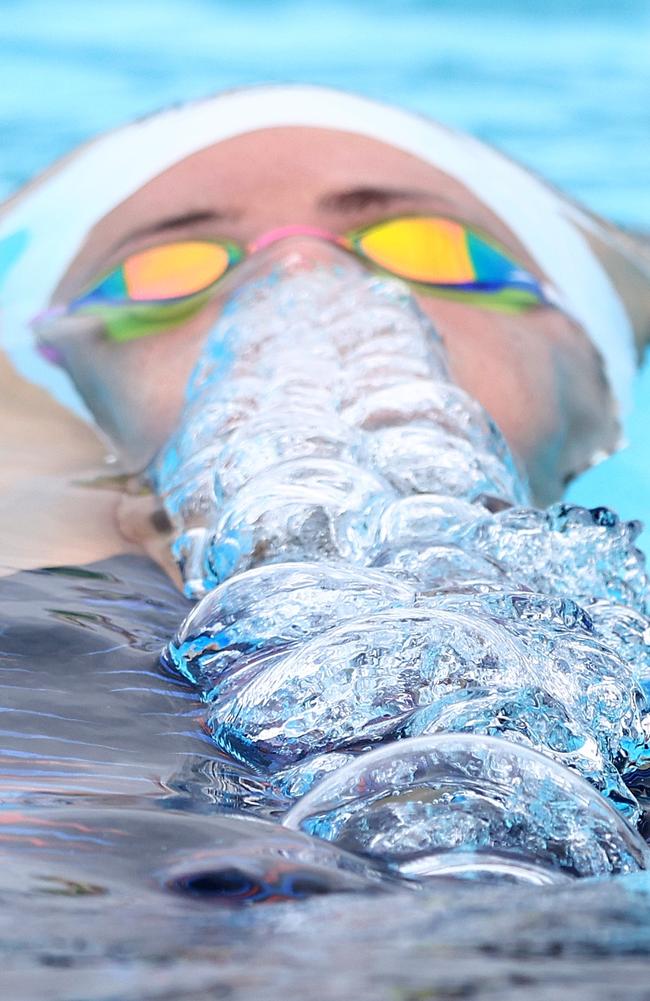 Kaylee McKeown competes in the women’s 200m backstroke heat during the 2024 Australian Open Swimming Championships on the Gold Coast. Picture: Chris Hyde/Getty Images