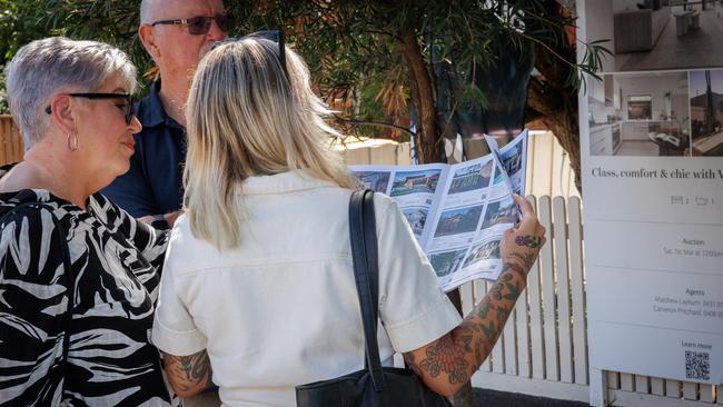 Australia's housing market has almost instantly reacted to interest rate cuts, rising to a new record high in the month of February. Picture: NewsWire/ Nadir Kinani