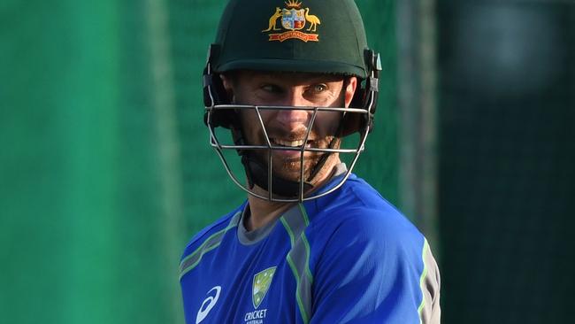 Australia’s Matthew Wade at a training session in Colombo.