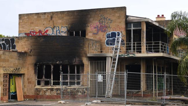 The abandoned house on the corner of Grove Avenue and Anzac Highway, Everard Park, after it caught fire on October 29. Picture: Tricia Watkinson