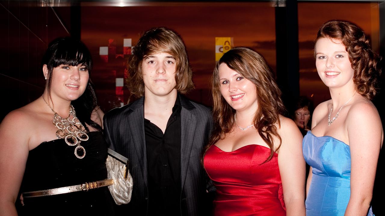 Cassie Sheldon, Jarrad Totham, Tayla Stephens and Melinda Edwards at the 2009 Kormilda College formal. Picture: NT NEWS