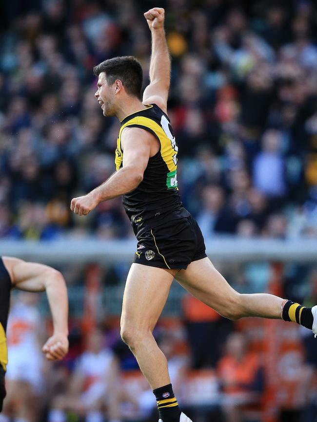 Mick Malthouse is predicting another decider between Trent Cotchin’s Richmond and the Giants. Picture: Mark Stewart.