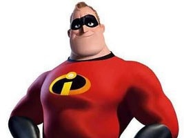 Mr Incredible, voiced by Bob Parr.