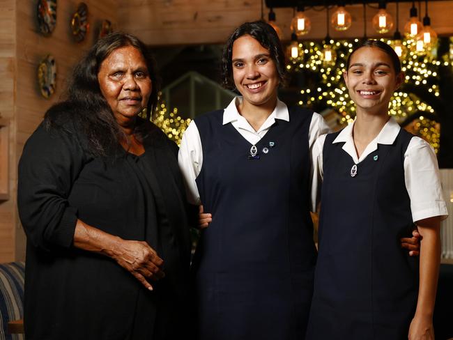 Pictured at a graduation ceremony held at Ovolo Hotel in Woolloomooloo are Patricia Georgetown, left, grandmother to sisters Natayleah Georgetown, centre and Cyndell McDonald Georgetown. Richard Dobson