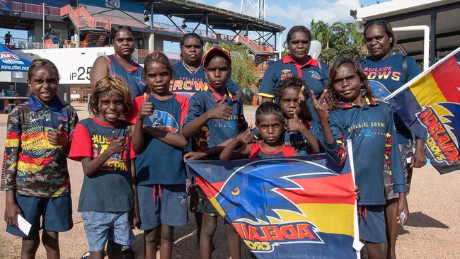 Cumaiyi Family at the Gold Coast Suns AFL match vs Adelaide Crows at TIO Stadium Pic: Pema Tamang Pakhrin