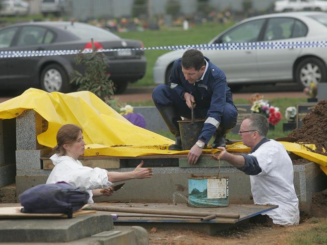 Mr Wilson’s body was exhumed from Colac cemetery in 2007.