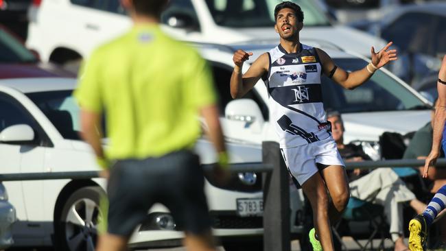 Ex-St Kilda star Terry Milera was again a standout for Noarlunga at the weekend. Picture: AAP /Dean Martin