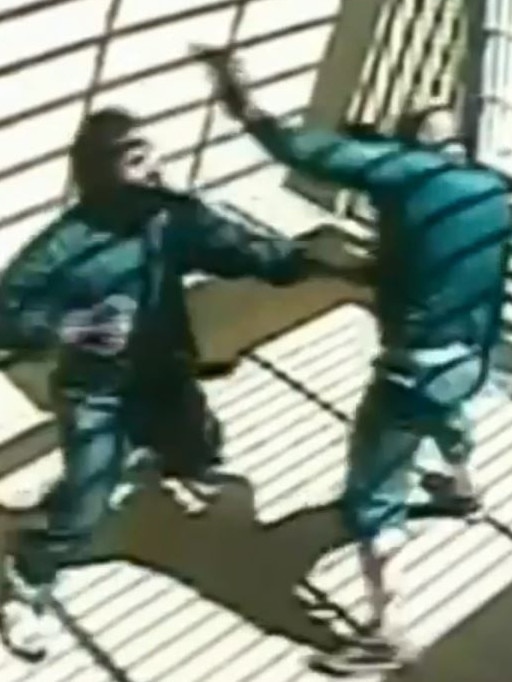 CCTV vision showing a prison brawl between Bassam Hamzy and Talal Alameddine inside Goulburn Supermax during October 2018.