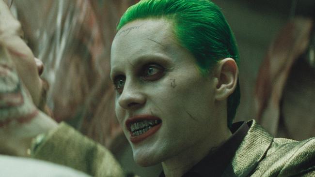 **REVIEW USE ONLY**Jared Leto, right, as "The Joker" in a scene from Suicide Squad.