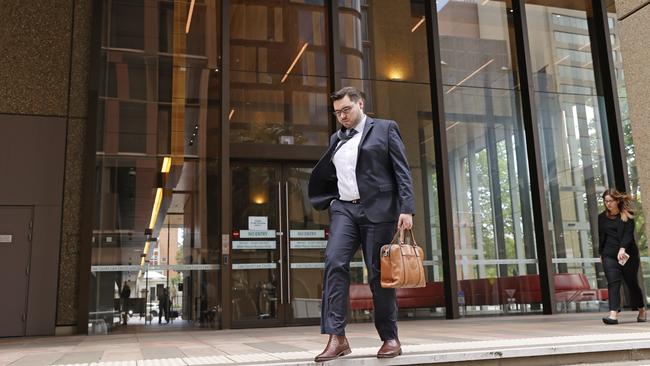 Bruce Lehrmann leaving court during lunch. Picture: NCA NewsWire / Dylan Coker