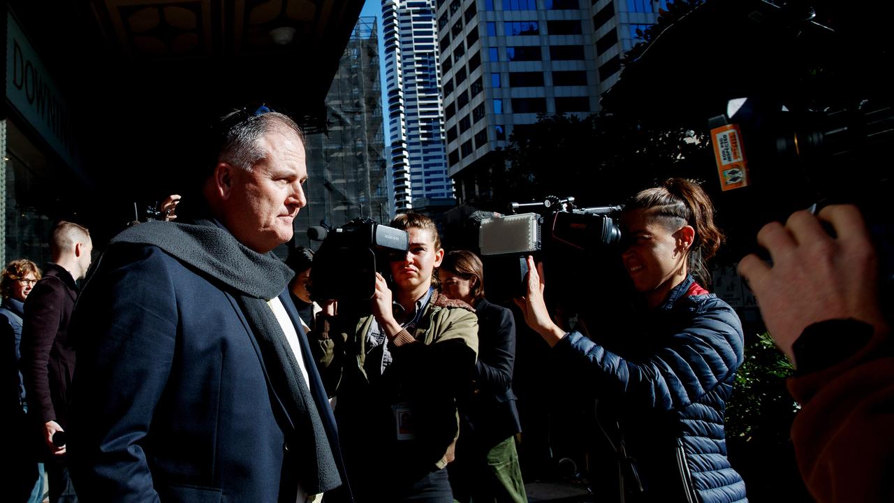 Lawyer for Beau Lamarre-Condon, John Walford, leaves The Downing Centre District Court on Tuesday. Picture: NewsWire / Nikki Short