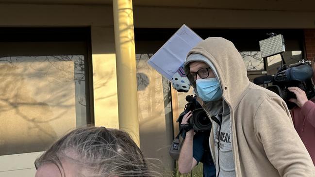 Shawn Humphreys leaving the Port Adelaide Magistrates Court. Picture: Eva Blandis