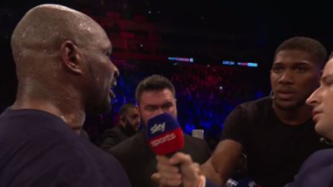 Dillian Whyte and Anthony Joshua face off.