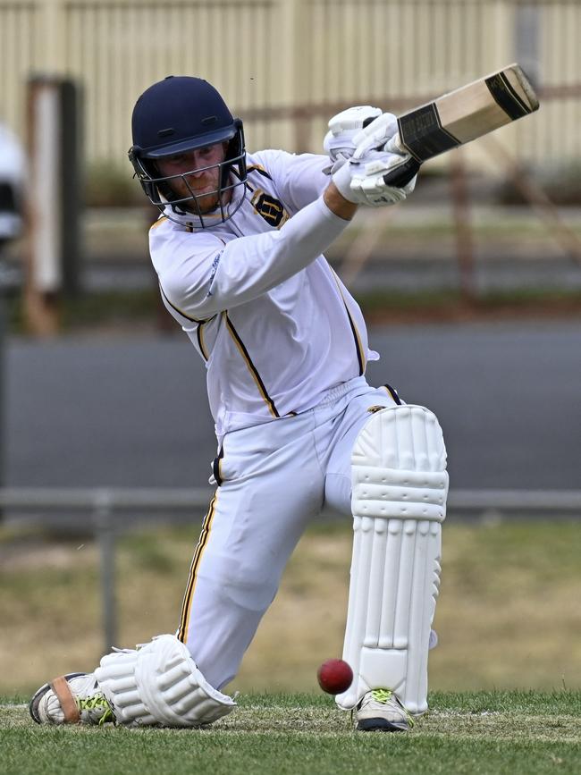 Highton's James Gillard strikes the ball on his way to 83. Picture: Wes Cusworth