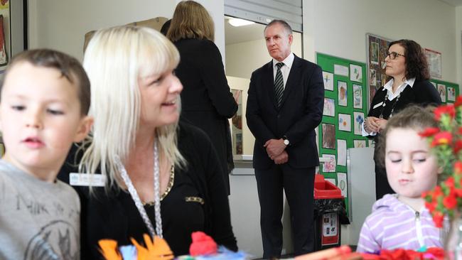 Premier Jay Weatherill at the Smithfield Plains Children's Centre on Tuesday. Picture: Stephen Laffer