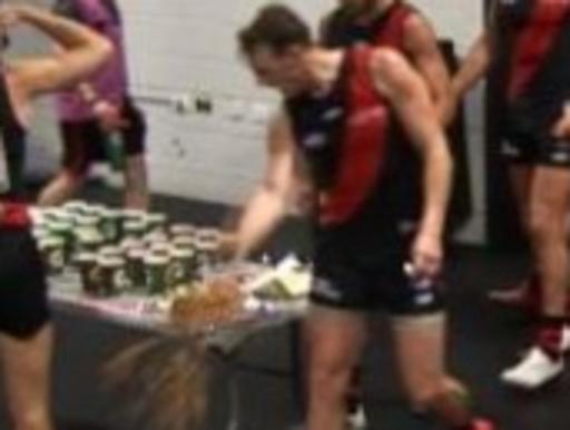 Brendan Goddard dummy spit at halftime