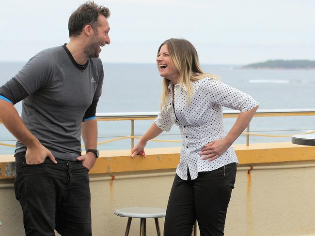 A relaxed and comical Superfish ... Ian Thorpe has Julia Zemiro in fits of laughter.