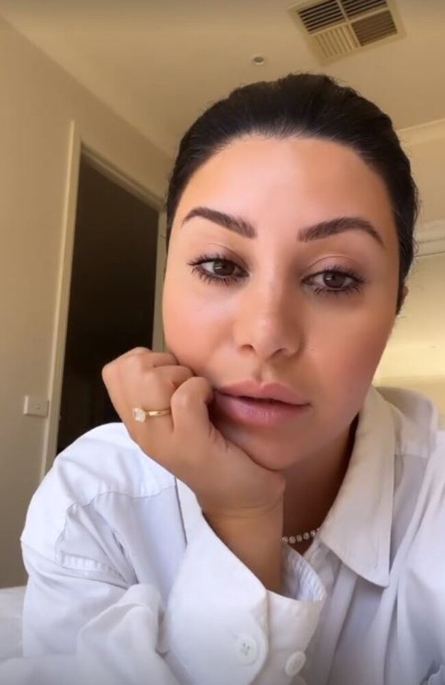 The vaccinated reality star turned influencer is still exhausted, revealing standing up leaves her ‘puffed out’. Picture: Instagram/MarthaKalifatidis